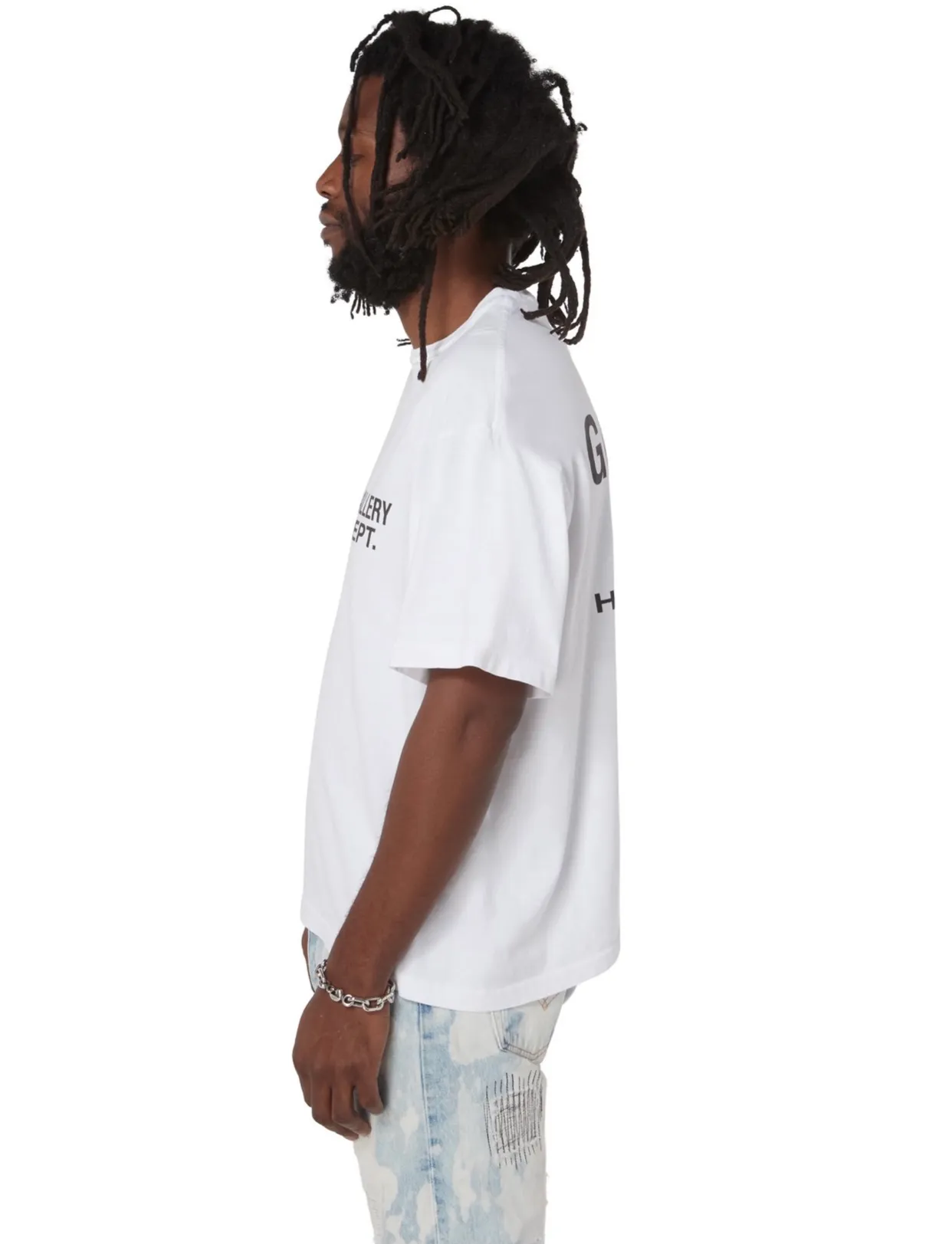 GALLERY DEPT. SOUVENIR TEE English LOGO commemorative basic short-sleeved white S-XL original consistent cotton and linen cylindrical fabric high poundage 230g fabric accessories matching correct version